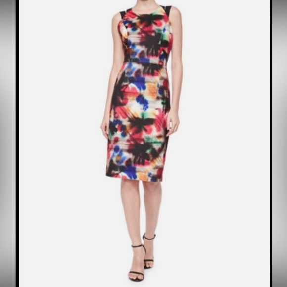 Milly Hayden Graffiti-Print Sheath Dress Size 8 - Picture 2 of 11